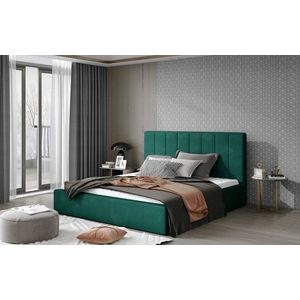 Artelta Manželská postel AUDREY s úložným prostorem | 140 x 200 cm Barva: Zelená / Kronos 19 obraz