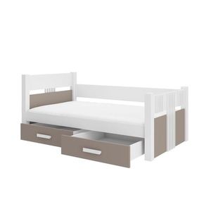 ArtAdrk Jednolůžková postel BIBI | 90 x 200 cm Barva: Bílá / truffla obraz