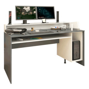 PC stůl GRAYSON NEW Grafit / bílá obraz