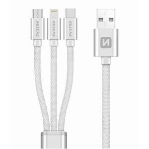 SWISSTEN Univerzální kabel USB 3v1, 1, 2m stříbrná obraz