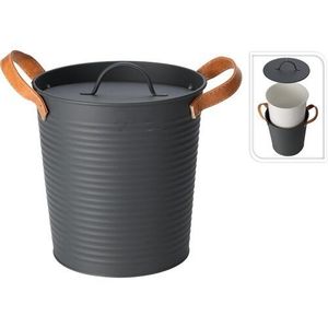 Kovový kbelík na led s víkem, černá obraz