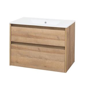 MEREO Opto, koupelnová skříňka s keramickým umyvadlem 81 cm, dub Riviera CN921 obraz
