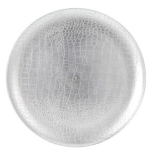 DekorStyle Dekorační talíř stříbrný 33 cm obraz