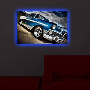 Hanah Home Obraz s led osvětlením Chevrolet Bel Air 70x45 cm obraz