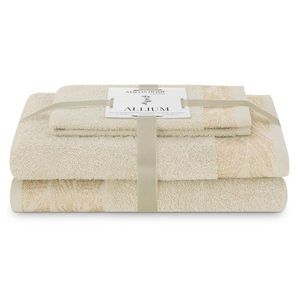 AmeliaHome Sada 3 ks ručníků ALLIUM klasický styl béžová, velikost 30x50+50x90+70x130 obraz