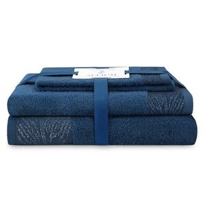 AmeliaHome Sada 3 ks ručníků ALLIUM klasický styl námořnická modrá, velikost 30x50+50x90+70x130 obraz