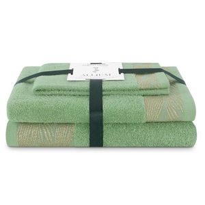 AmeliaHome Sada 3 ks ručníků ALLIUM klasický styl světle zelená, velikost 30x50+50x90+70x130 obraz