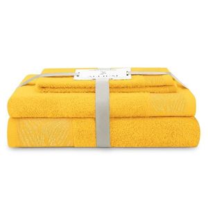 AmeliaHome Sada 3 ks ručníků ALLIUM klasický styl žlutá, velikost 30x50+50x90+70x130 obraz
