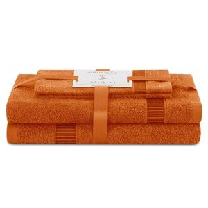 AmeliaHome Sada 3 ks ručníků AVIUM klasický styl oranžová, velikost 30x50+50x90+70x130 obraz