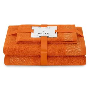 AmeliaHome Sada 3 ks ručníků BELLIS klasický styl oranžová, velikost 30x50+50x90+70x130 obraz