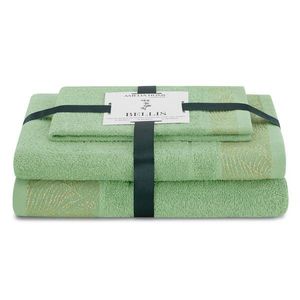 AmeliaHome Sada 3 ks ručníků BELLIS klasický styl světle zelená, velikost 30x50+50x90+70x130 obraz