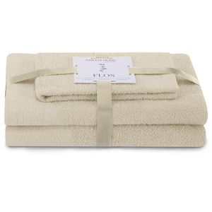 AmeliaHome Sada 3 ks ručníků FLOSS klasický styl béžová, velikost 30x50+50x90+70x130 obraz