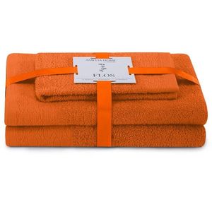 AmeliaHome Sada 3 ks ručníků FLOSS klasický styl oranžová, velikost 30x50+50x90+70x130 obraz