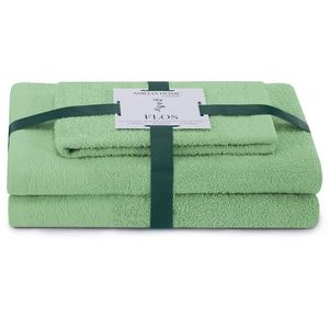 AmeliaHome Sada 3 ks ručníků FLOSS klasický styl zelená, velikost 30x50+50x90+70x130 obraz