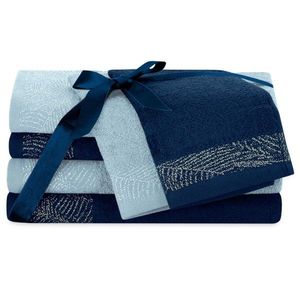 AmeliaHome Sada 6 ks ručníků BELLIS klasický styl odstín námořnická modrá obraz