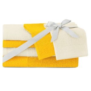 AmeliaHome Sada 6 ks ručníků FLOSS klasický styl žlutá obraz
