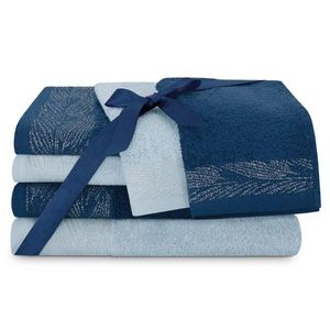 AmeliaHome Sada 6 ks ručníků ALLIUM klasický styl námořnická modř obraz