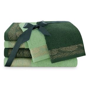 AmeliaHome Sada 6 ks ručníků ALLIUM klasický styl zelená obraz