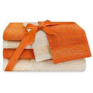 AmeliaHome Sada 6 ks ručníků BELLIS klasický styl oranžová obraz