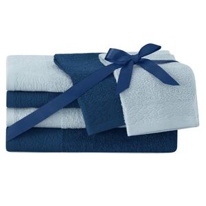 AmeliaHome Sada 6 ks ručníků FLOSS klasický styl námořnicky modrá obraz