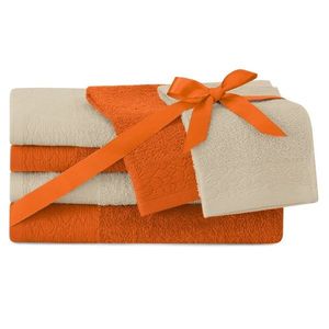 AmeliaHome Sada 6 ks ručníků FLOSS klasický styl oranžová obraz