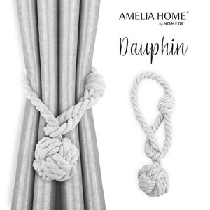 AmeliaHome Sada úvazů na závěs DAUPHIN 2 ks bílá obraz