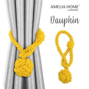 AmeliaHome Sada úvazů na závěs DAUPHIN 2 ks žlutá obraz