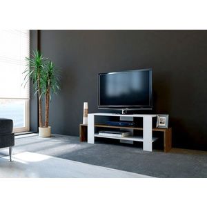 Kalune Design TV stolek SOLE 120 cm bílý/ořech obraz