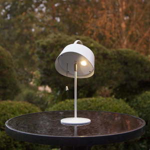 Bílá venkovní solární LED lampa Star Trading Cervia, výška 36 cm obraz