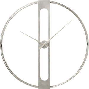 Nástěnné hodiny ve stříbrné barvě Kare Design Clip, průměr 60 cm obraz
