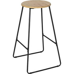 Černá/přírodní bambusová barová židle 70 cm Loft – Wenko obraz
