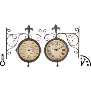 Venkovní nástěnné hodiny s teploměrem Esschert Design Rustic obraz