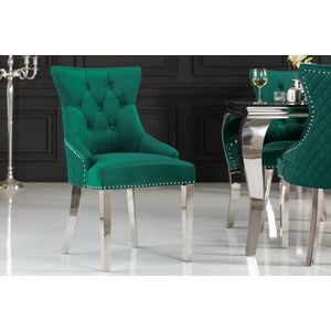 Chesterfield jídelní židle 2 ks FRIXON Dekorhome Smaragdová obraz