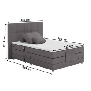 Elektrická polohovací boxspringová postel ISLA 120 x 200 cm obraz