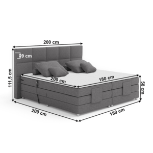 Elektrická polohovací boxspringová postel ISLA 180 x 200 cm, Elektrická polohovací boxspringová postel ISLA 180 x 200 cm obraz