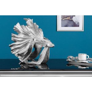 Dekorační socha rybka TEJE 35 cm Dekorhome Stříbrná obraz