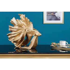 Dekorační socha rybka TEJE 35 cm Dekorhome Zlatá obraz
