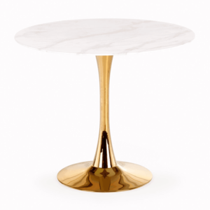 Jídelní stůl COSIMARU bílý mramor/zlatá obraz