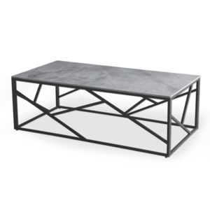 Konferenční stolek ENAVIRSI 2 šedý mramor/černá obraz