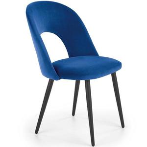 Židle K384 látka velvet/kov tmavě modráowy obraz