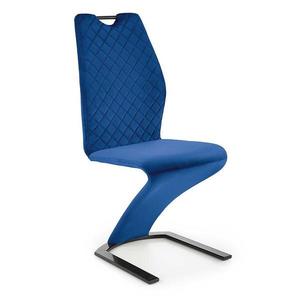 Židle K442 látka/kov tmavě modrá 46x61x102 obraz