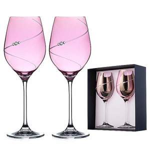 Diamante Silhouette Pink sklenice na víno 360 ml, 2 ks obraz