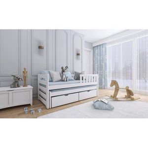 LANO Dětská postel s přistýlkou BEATA 80x160, bílá 88x168 bílá obraz