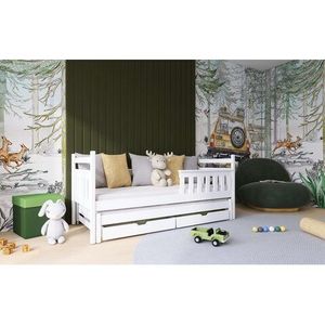 LANO Dětská postel s přistýlkou DENIS 80x160, bílá 88x168 bílá obraz