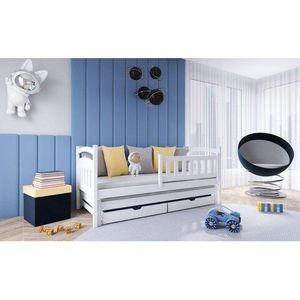 LANO Dětská postel s přistýlkou GRETA 80x160, bílá 88x168 bílá obraz