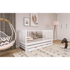 LANO Dětská postel s přistýlkou KAROL 80x160, bílá 88x168 bílá obraz