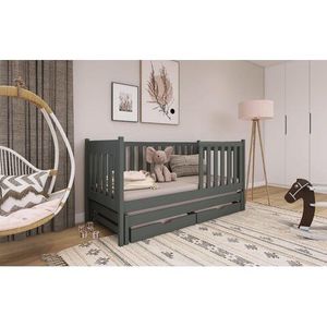 LANO Dětská postel s přistýlkou KAROL 80x160, grafit 88x168 grafit obraz