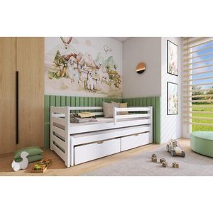 LANO Dětská postel s přistýlkou KLÁRA 80x160, bílá 88x168 bílá obraz