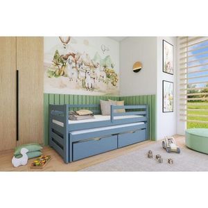 LANO Dětská postel s přistýlkou KLÁRA 90x200, šedá 98x208 šedá obraz