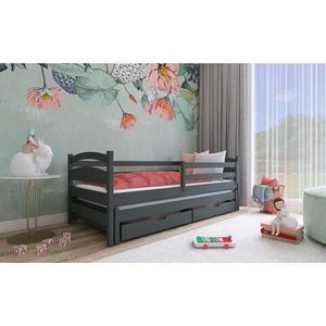 LANO Dětská postel s přistýlkou TAMARA 80x160, grafit 88x168 grafit obraz